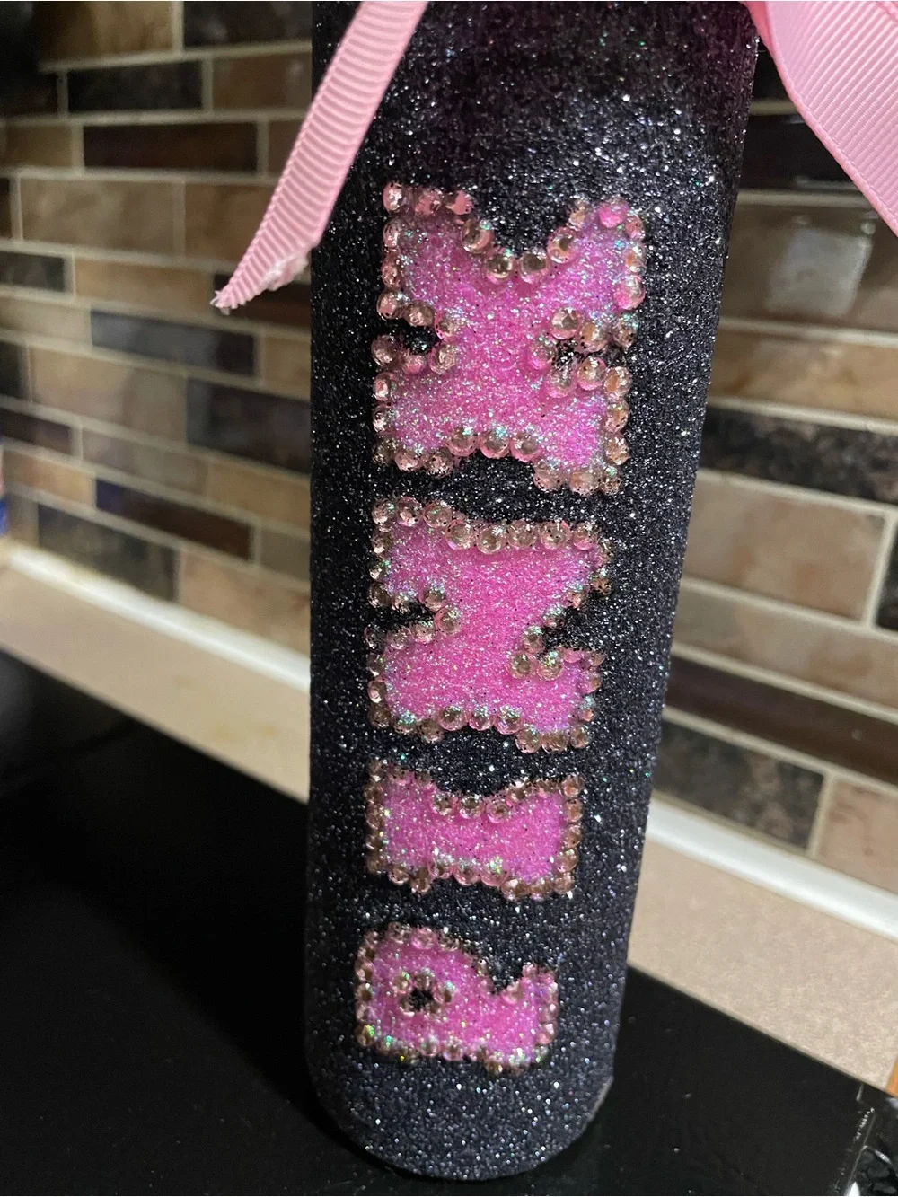 Handmade PINK-Inspired Glitter Candle – Never Used